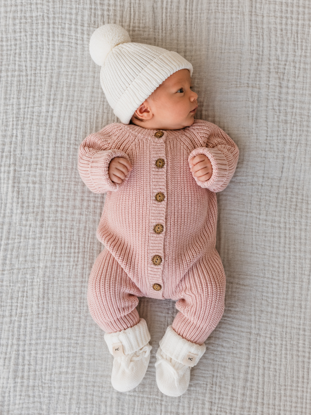 Marshmallow x Milk White Accesories Newborn Bundle | Organic Cotton 3 Piece Baby Set