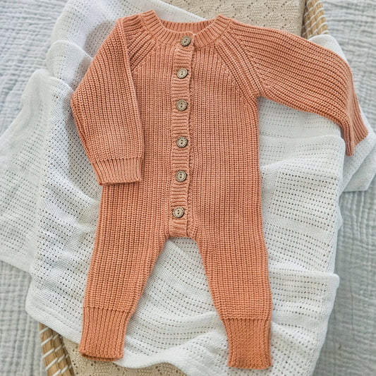 Dusty Clay Chunky Knit Body Suit