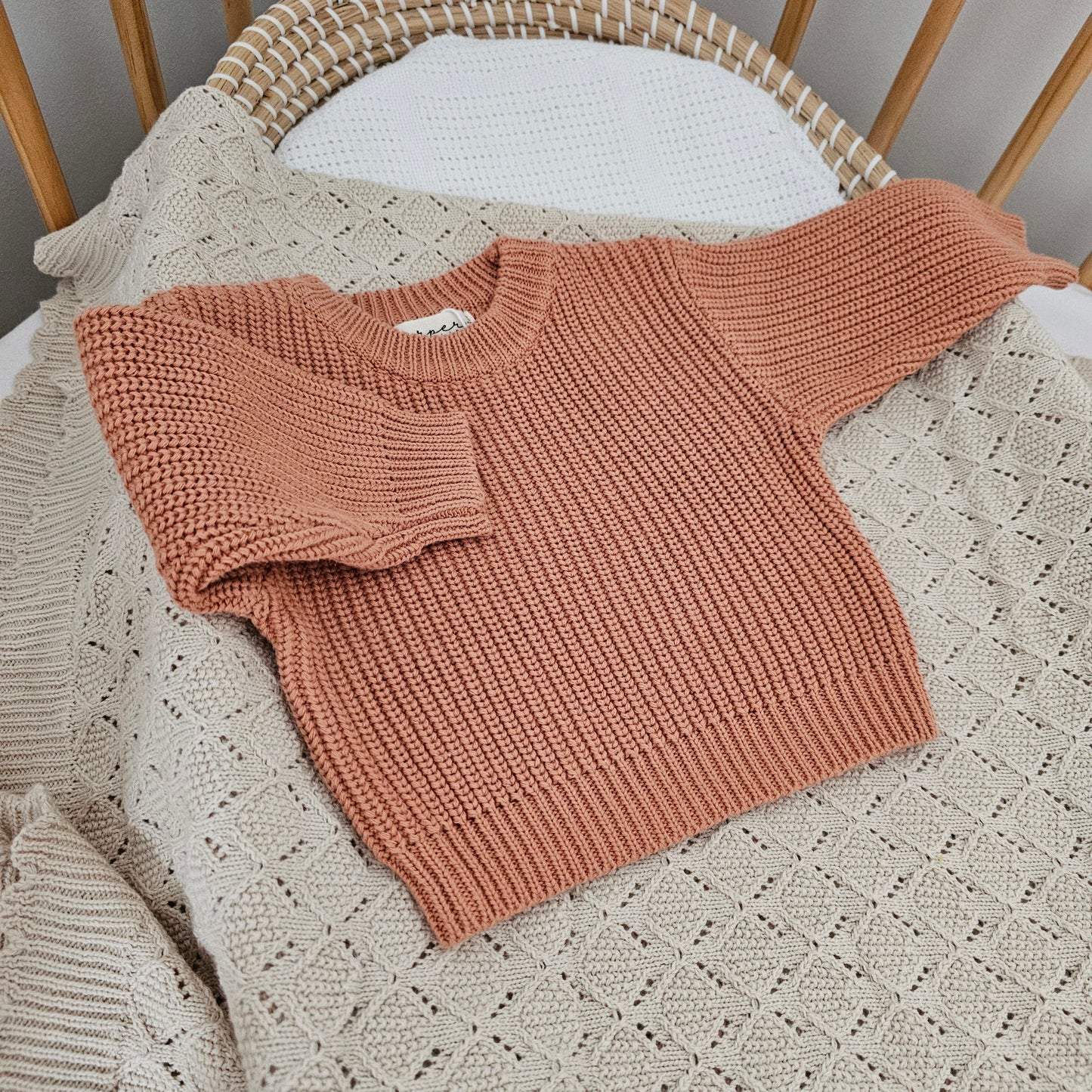 Dusty Clay Chunky Knit Jumper