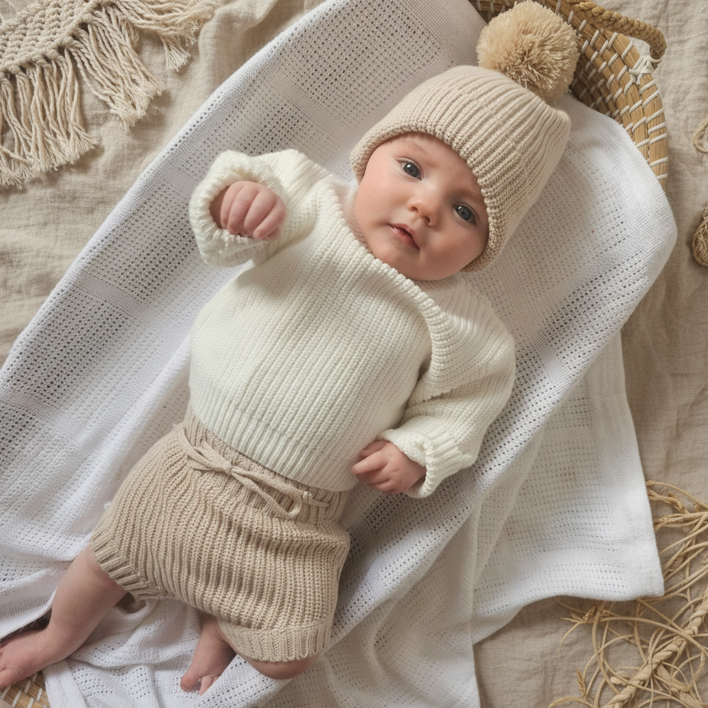 Chunky Knit Baby Bloomers - Earthy Taupe