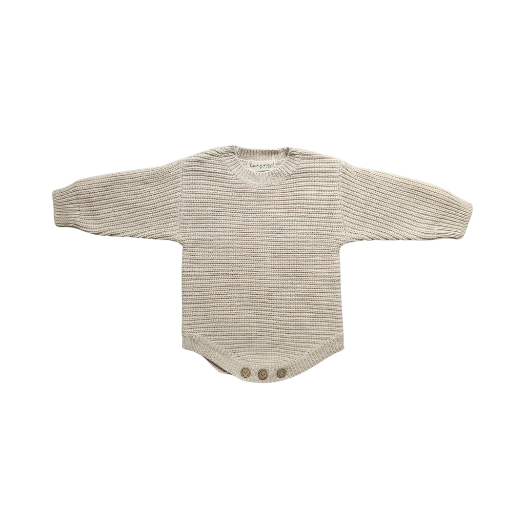 Earthy Taupe Chunky Knit Rompers