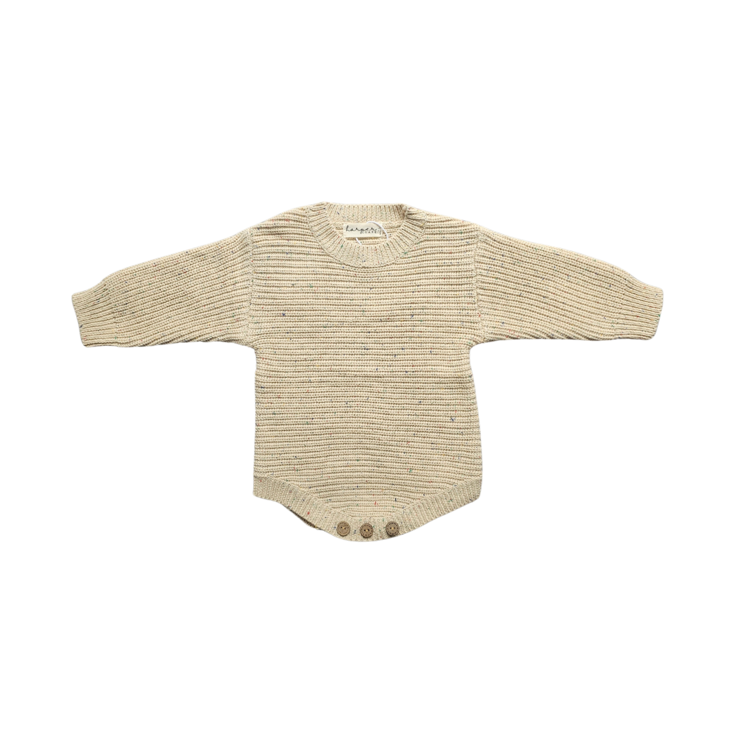 Speckled Sand Chunky Knit Rompers