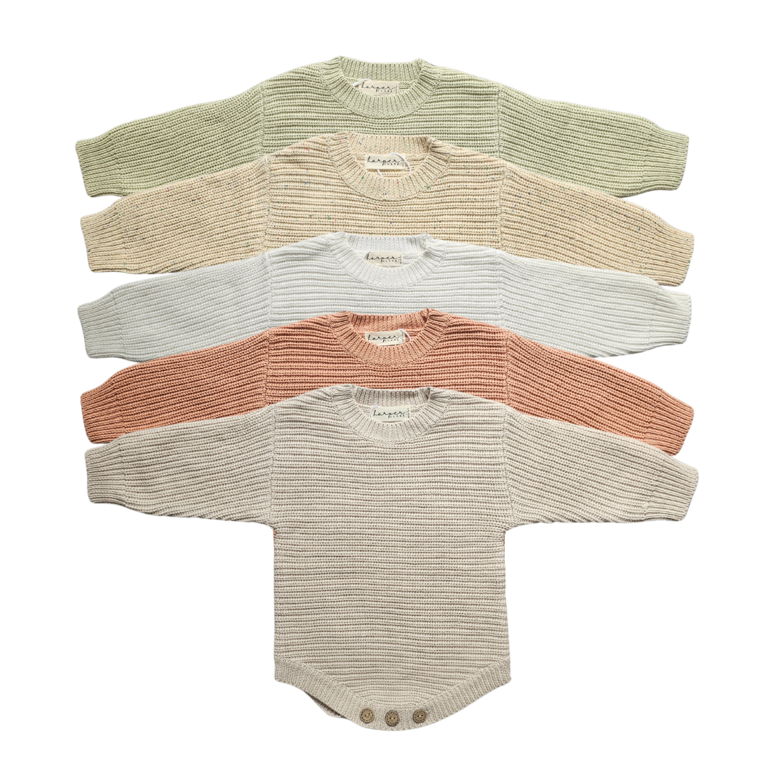 Earthy Taupe Chunky Knit Rompers