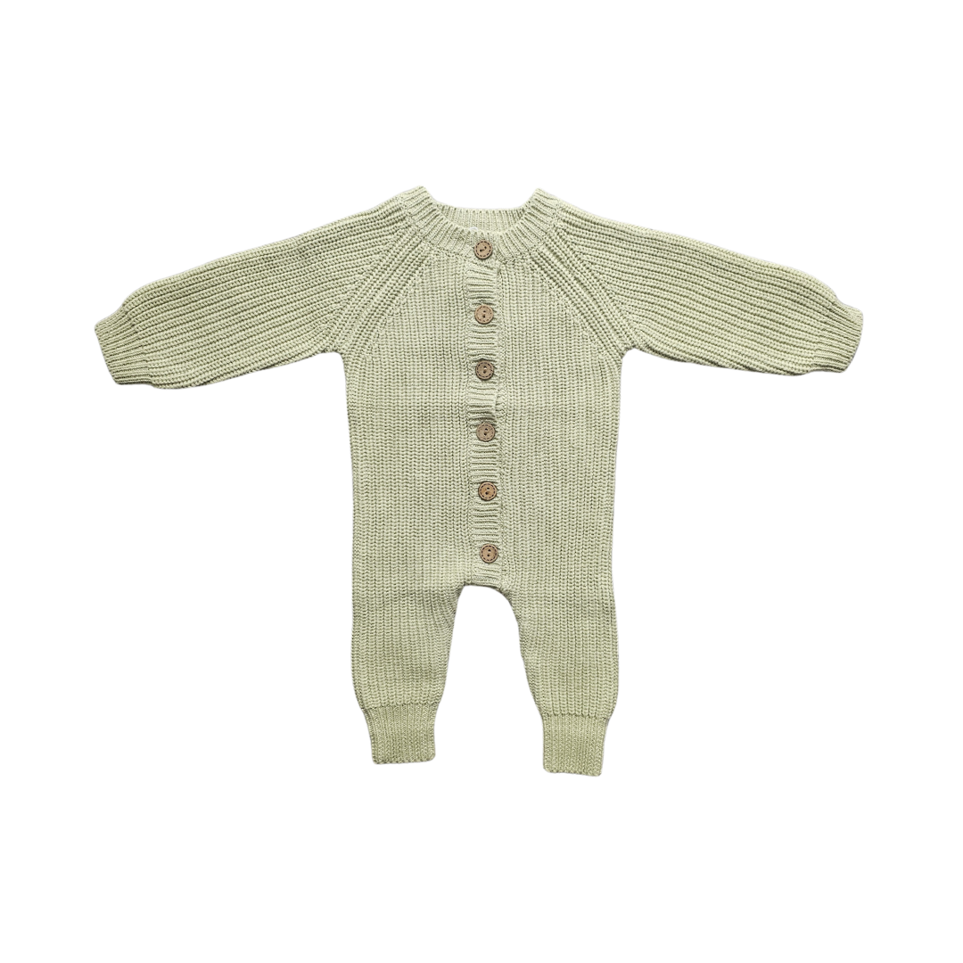 Tea Green Chunky Knit Body Suit