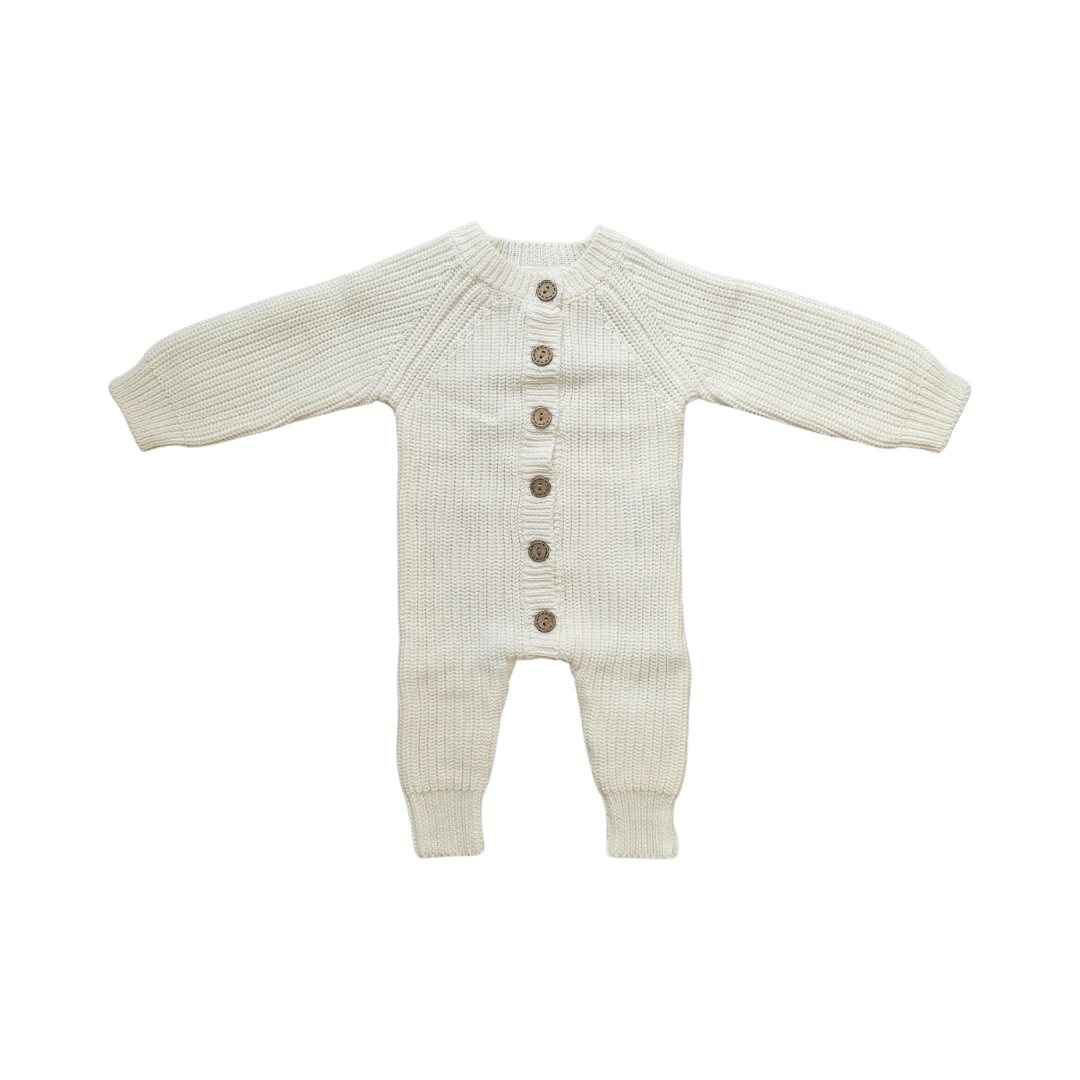 Milk White Chunky Knit Body Suit
