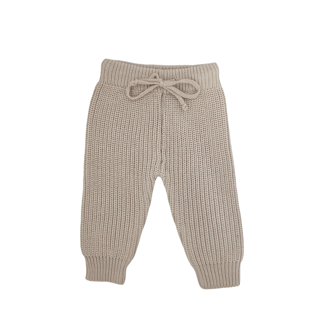 Earthy Taupe Chunky Knit Pants