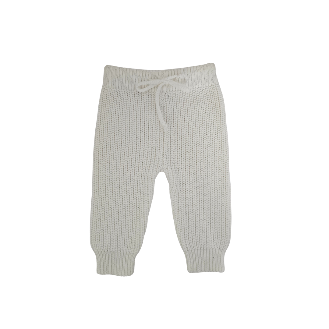 Milk White Chunky Knit Pants