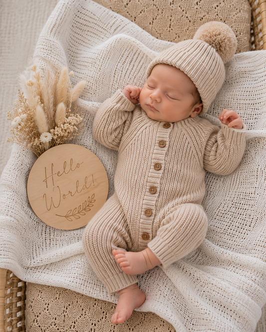 Earthy Taupe Newborn Bundle | Organic Cotton 3 Piece Baby Set