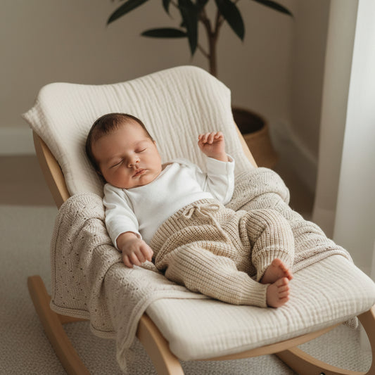 Earthy Taupe beige organic cotton chunky knit baby pants
