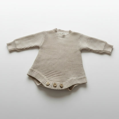 beige organic cotton newborn baby outfit