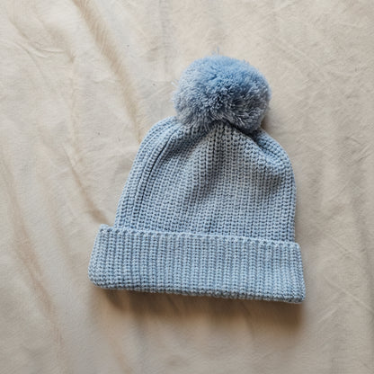 cotton newborn baby blue knit beanies