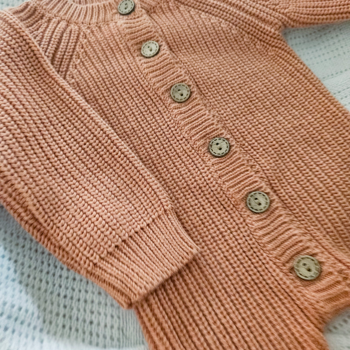 Dusty Clay brown organic cotton knitted newborn long romper 0-3 months