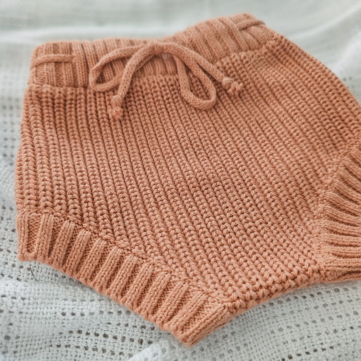 Dusty Clay organic cotton knitted baby shorties bloomers 0-3 months