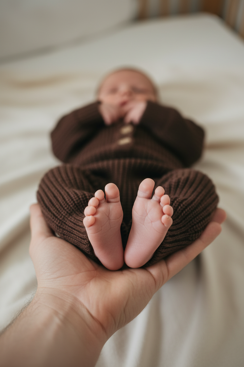 Feet in hand