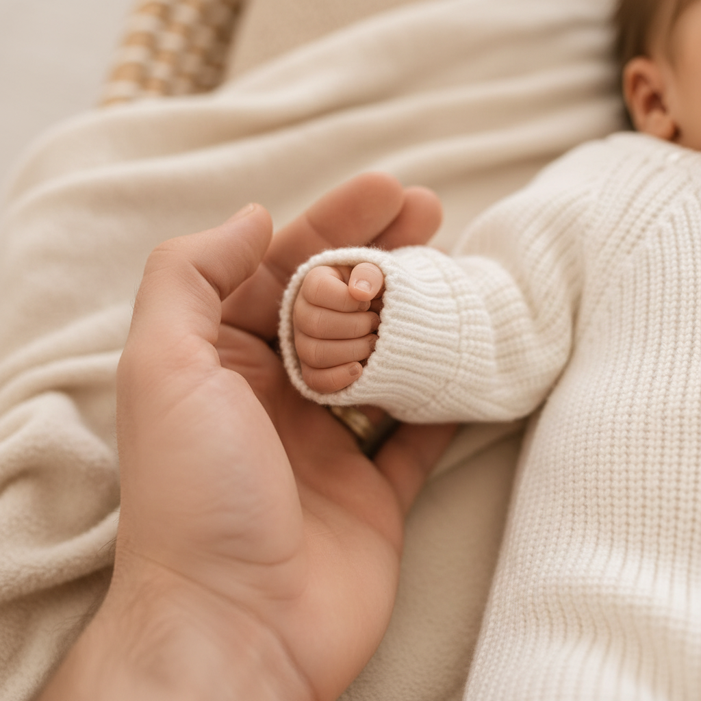 Milk white organic cotton newborn baby knitwear set