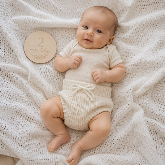 Milk white organic cotton baby bloomers for shorties for photos