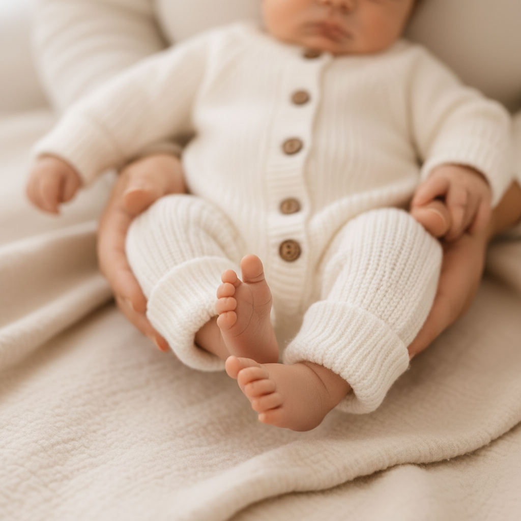 Milk White organic cotton newborn baby knitwear set