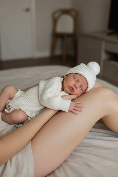milk white frill newborn baby romper
