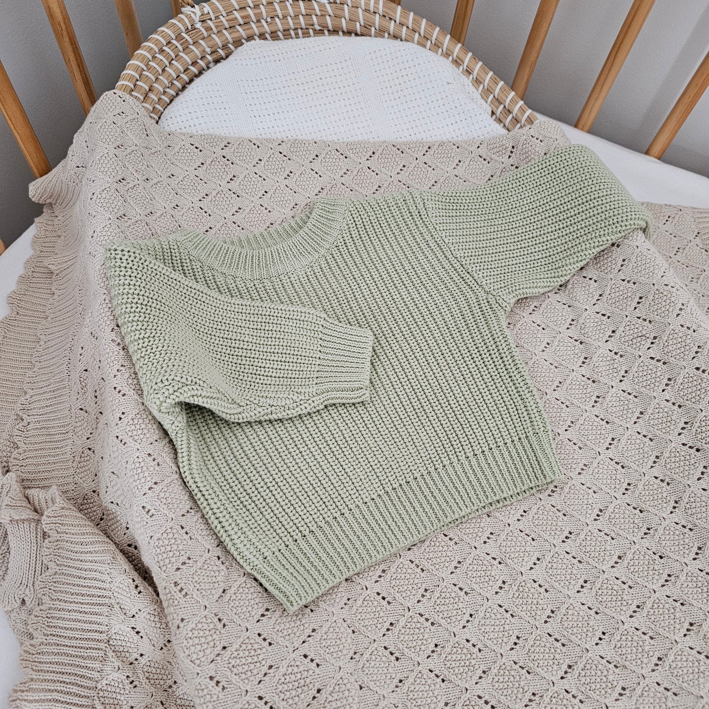 Tea Green Chunky Knit Jumper
