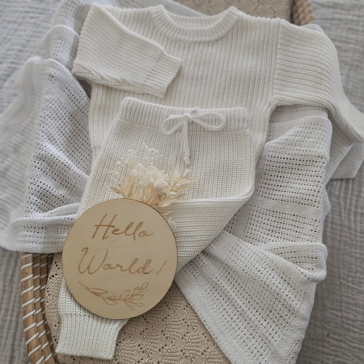 Chunky Knit Baby Pants | Milk White