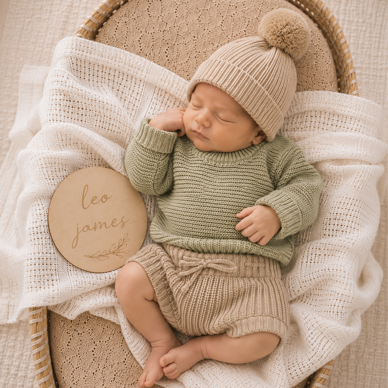 Earthy Taupe Chunky Knit Baby Bloomers