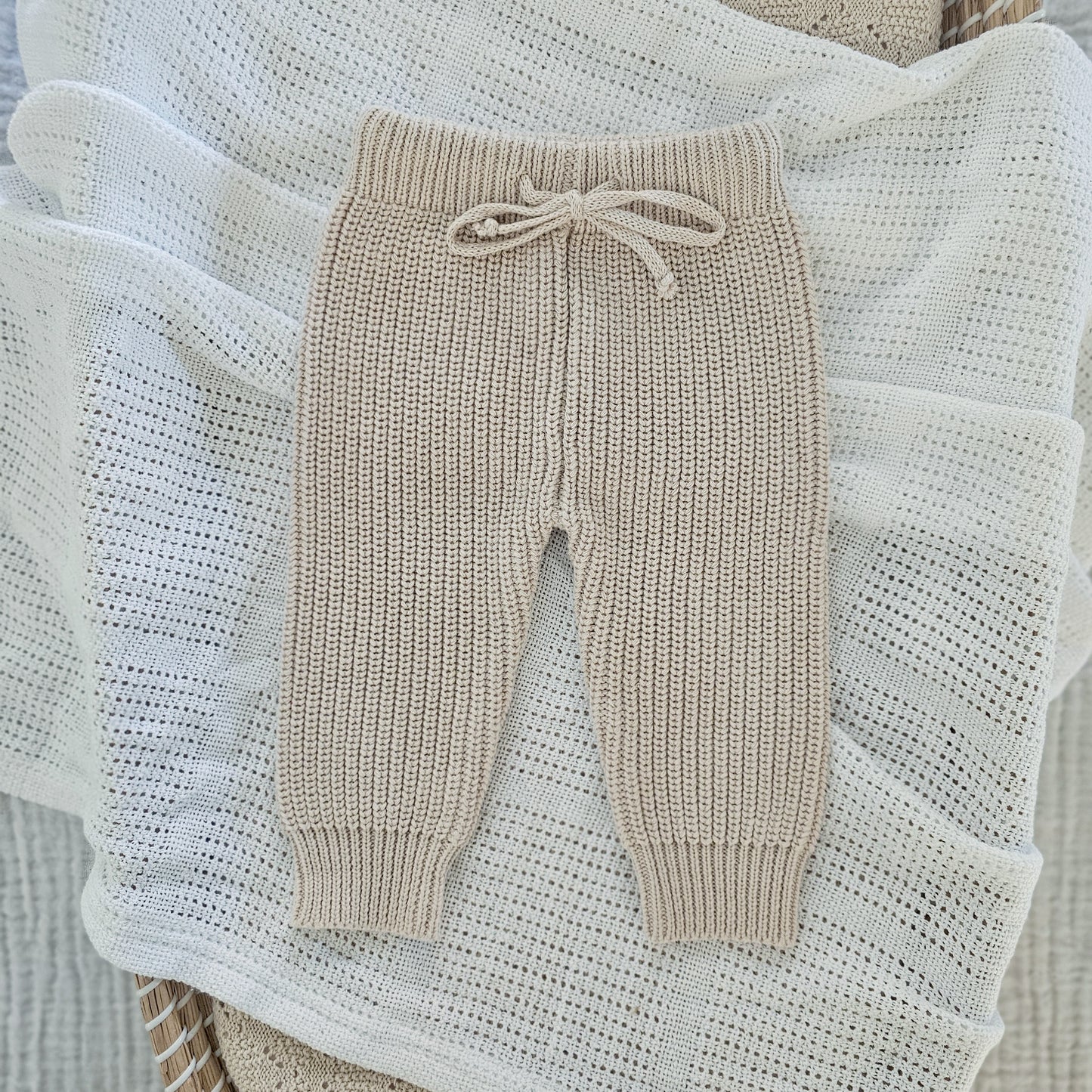Earthy Taupe Chunky Knit Pants