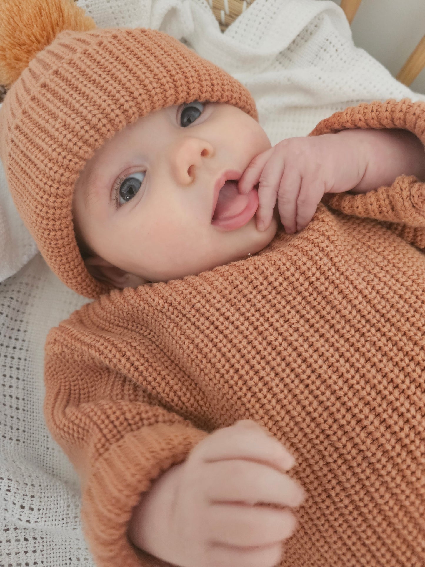 Dusty Clay Chunky Knit Baby Jumper