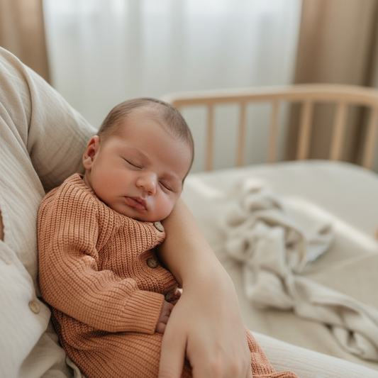 Dusty Clay Organic Cotton Knitted Long Romper (NB–3 Months)