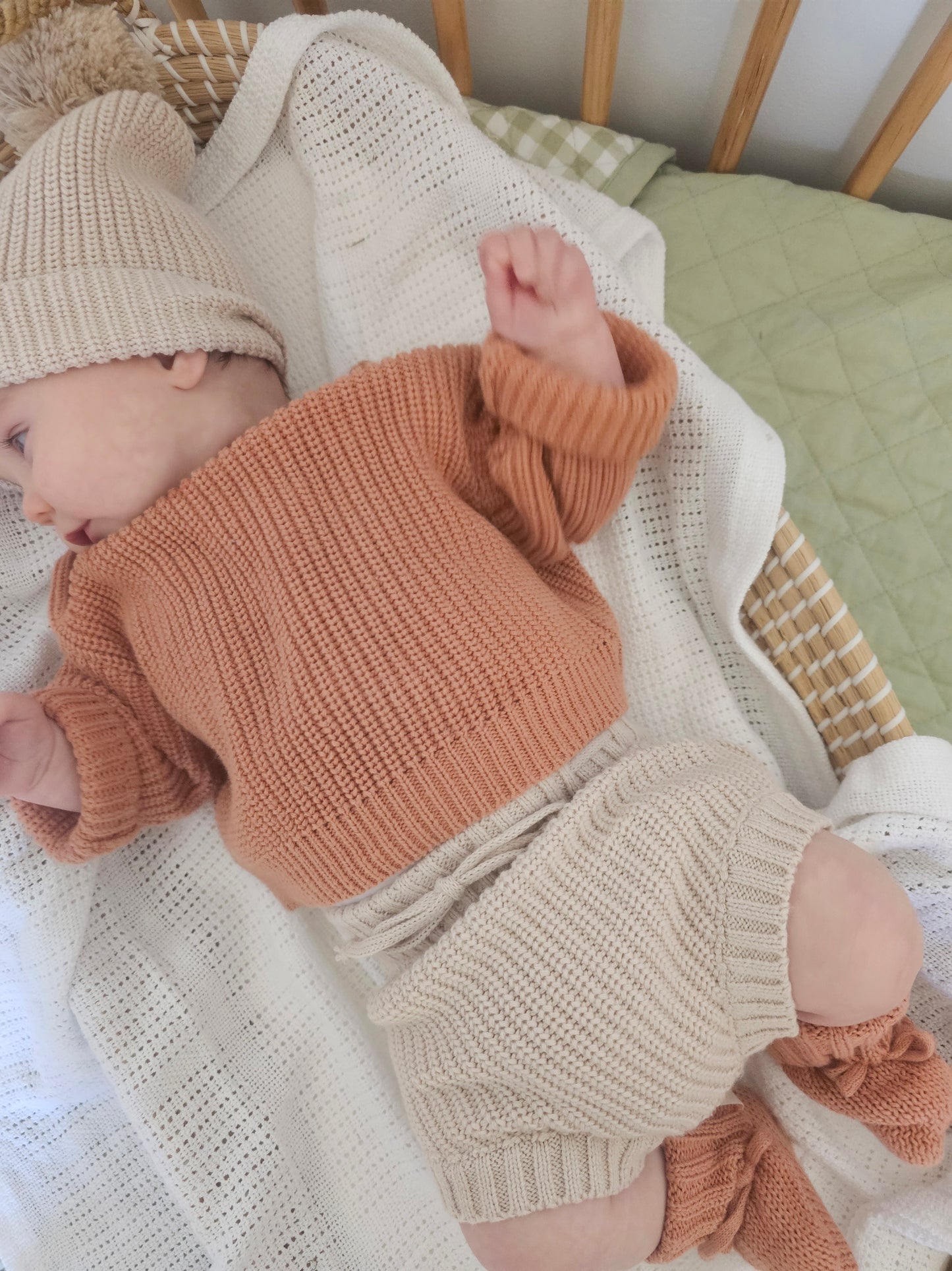 Dusty Clay Chunky Knit Baby Jumper