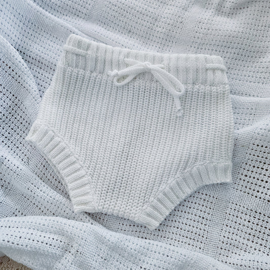 Milk White Chunky Knit Bloomers