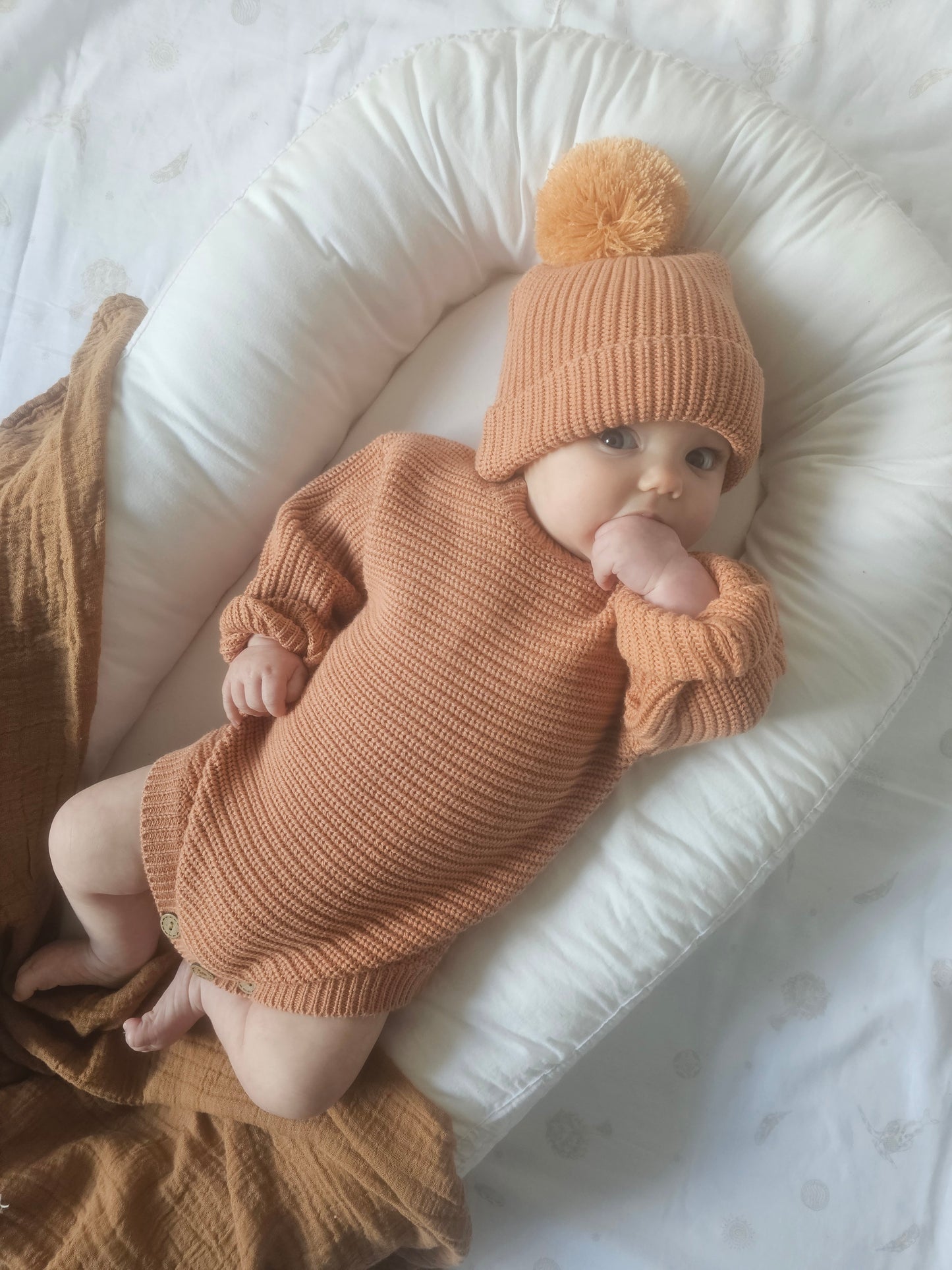 Dusty Clay Organic Cotton Short Romper (0–3 Months)