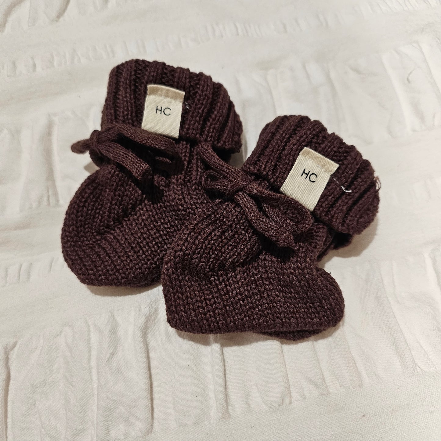 Chocolate Chunky Knit Baby Booties