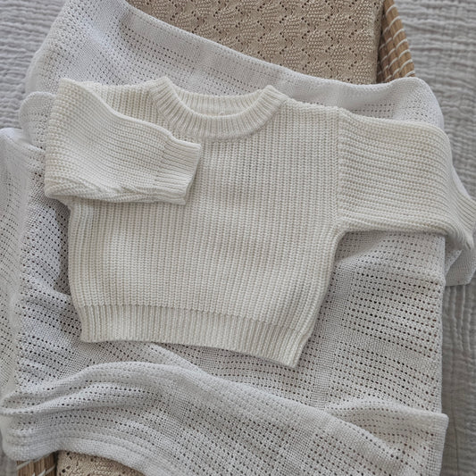 Milk White Chunky Knit Jumper