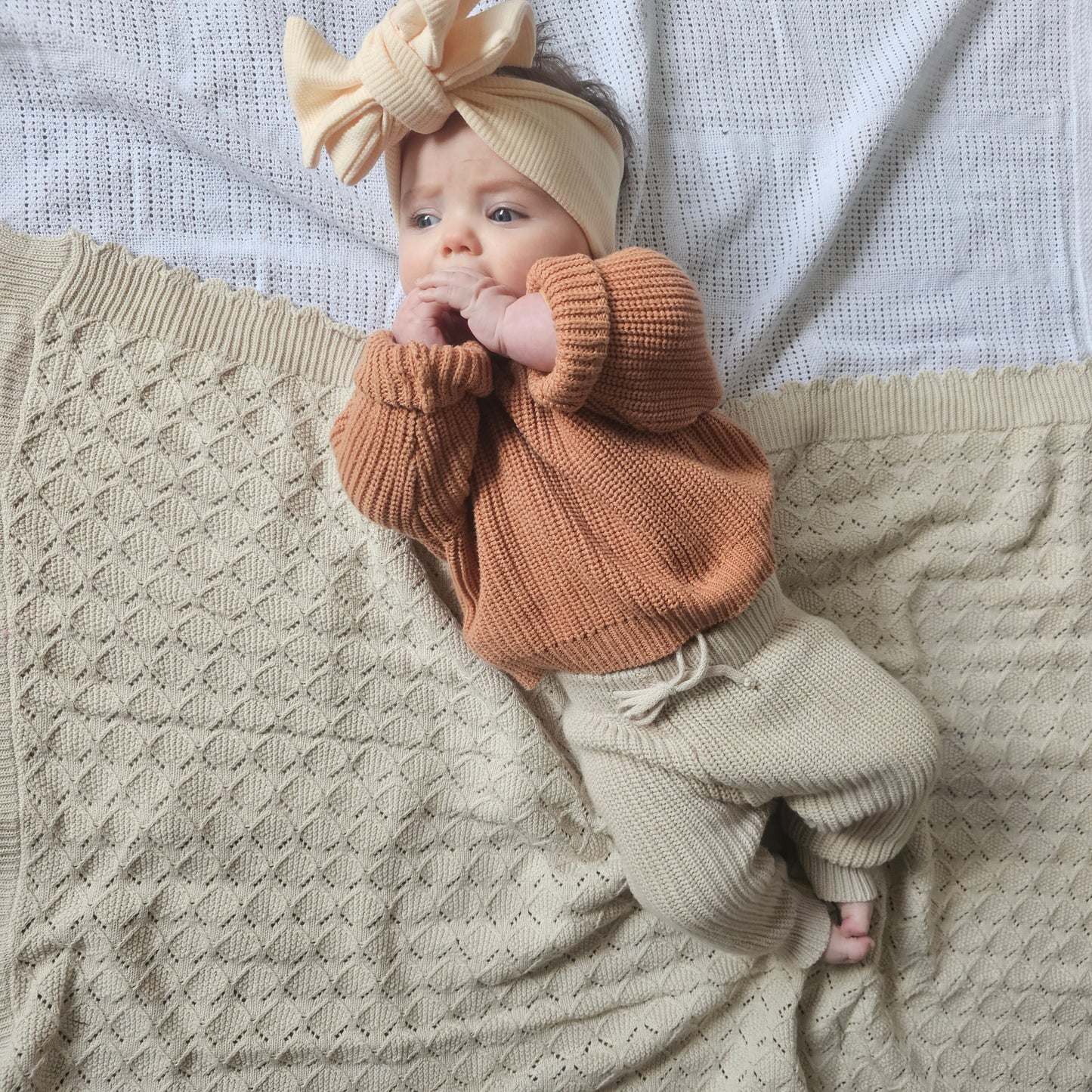 Dusty Clay Chunky Knit Baby Jumper