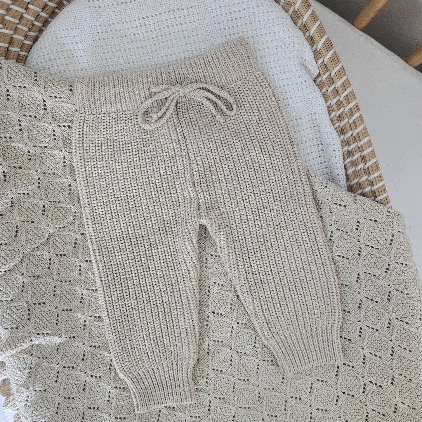 Earthy Taupe Chunky Knit Pants