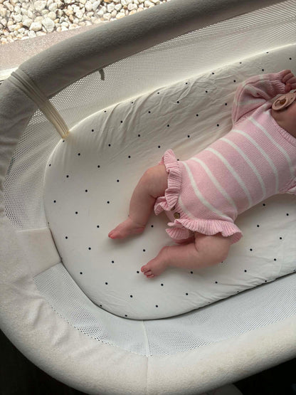 Pink & White Stripe Newborn Knit Romper | Organic Cotton