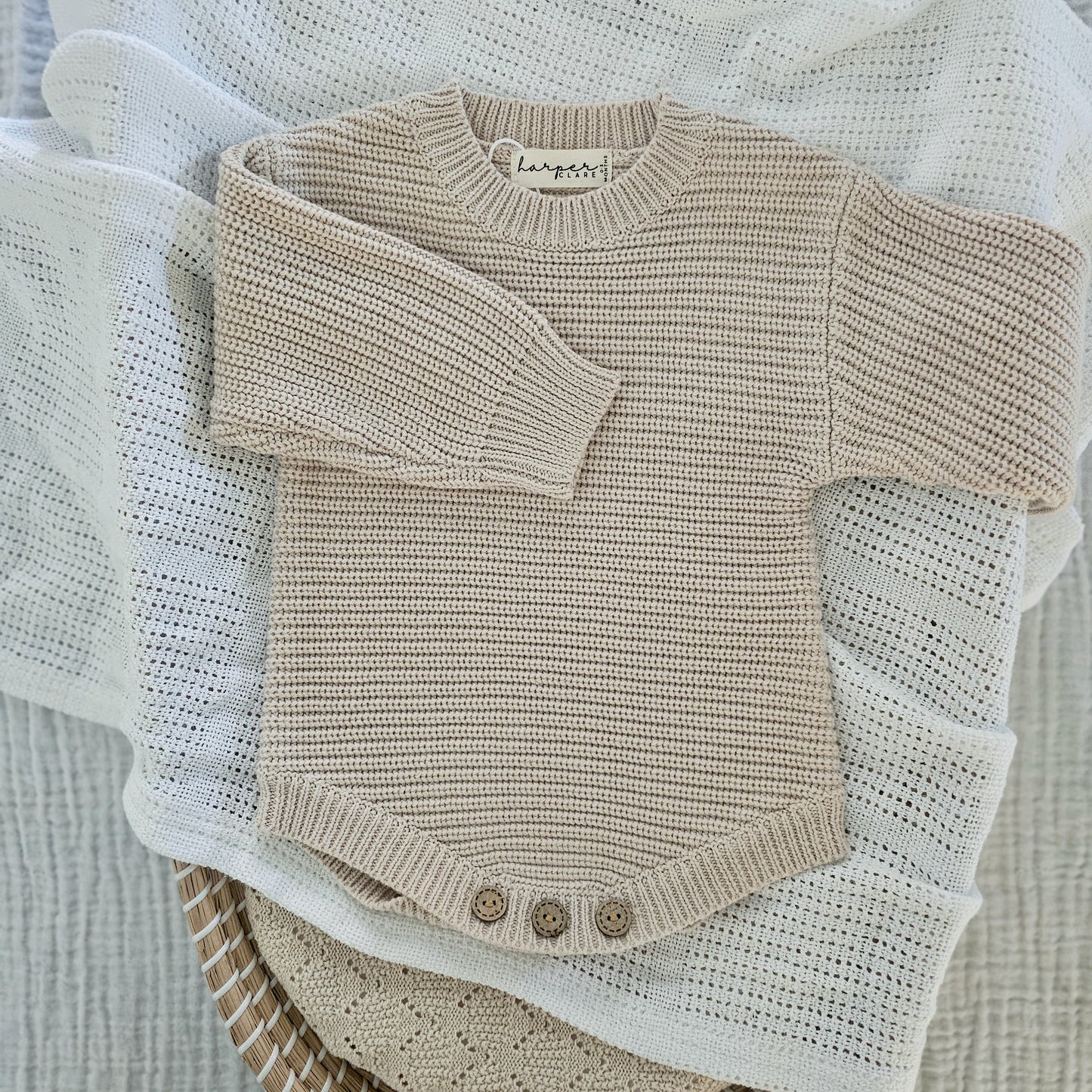 Earthy Taupe Chunky Knit Rompers