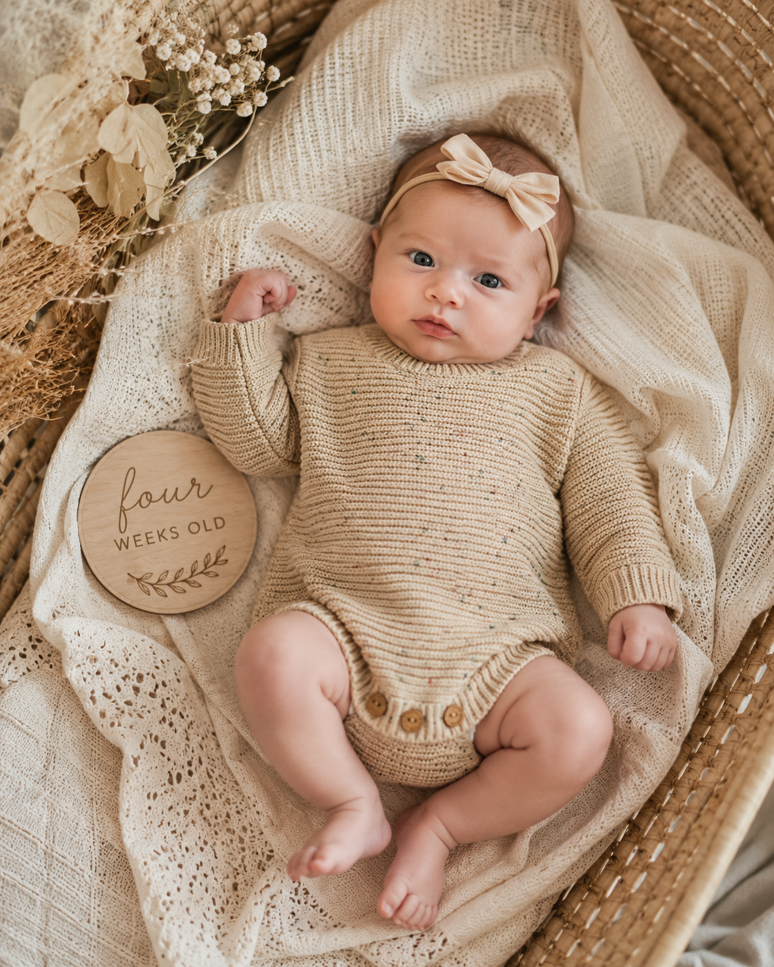 Speckled Sand Organic Cotton Short Romper