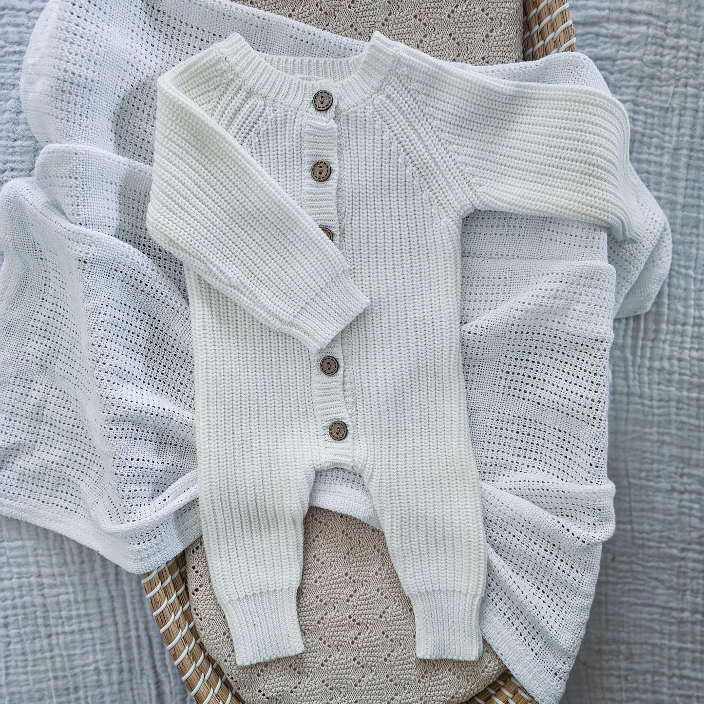 Milk White Chunky Knit Body Suit