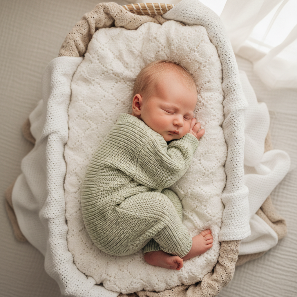 Tea green sage green organic cotton 0-3 months baby romper