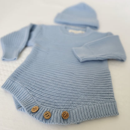 sky blue short romper newborn cotton