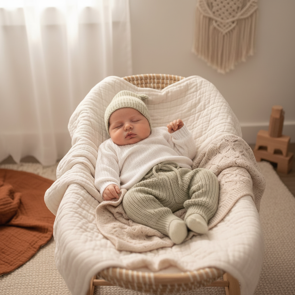 Tea Green Pants Moses Basket